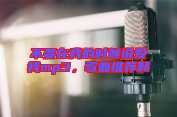 不要在我的時(shí)候說愛我mp3，歌曲推薦和