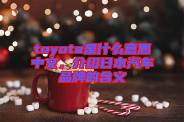 toyota是什么意思中文，介紹日本汽車品牌的含義