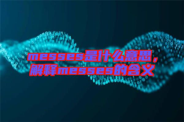 messes是什么意思，解釋messes的含義