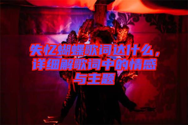 失憶蝴蝶歌詞達什么，詳細解歌詞中的情感與主題