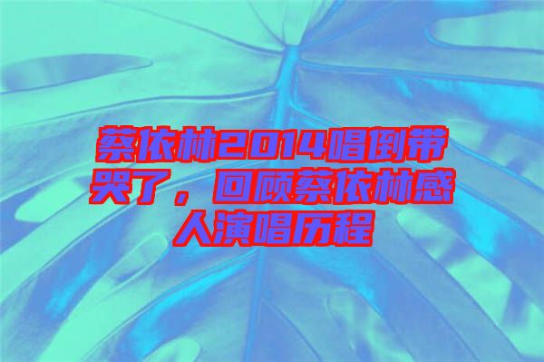 蔡依林2014唱倒帶哭了，回顧蔡依林感人演唱歷程