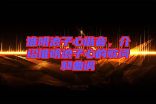 誰明浪子心諧音，介紹誰明浪子心的歌詞和曲調(diào)