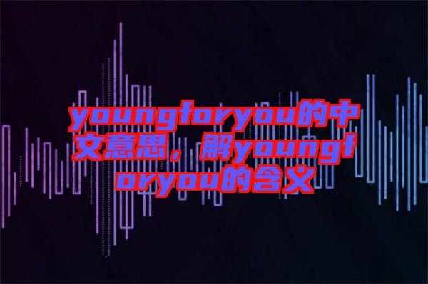 youngforyou的中文意思，解youngforyou的含義