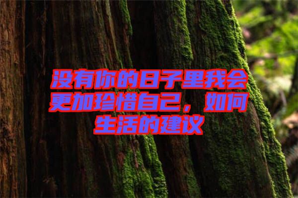 沒有你的日子里我會(huì)更加珍惜自己，如何生活的建議