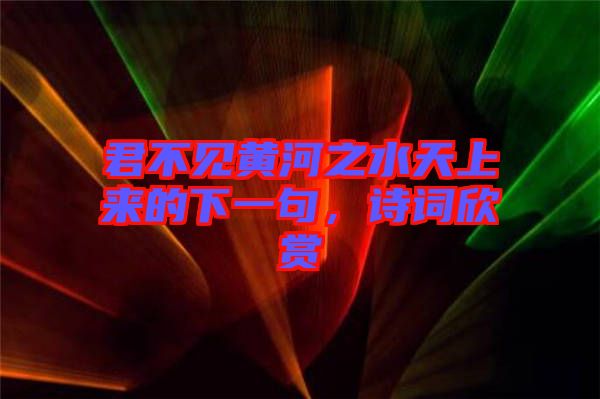 君不見黃河之水天上來的下一句，詩詞欣賞