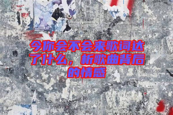 今你會不會來歌詞達了什么，析歌曲背后的情感