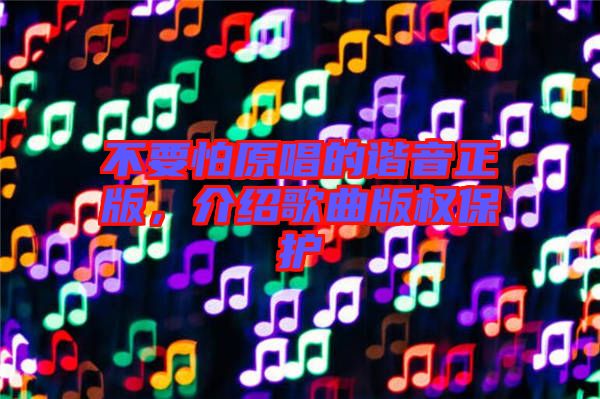 不要怕原唱的諧音正版，介紹歌曲版權(quán)保護(hù)