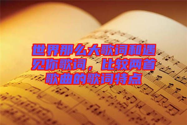 世界那么大歌詞和遇見你歌詞，比較兩首歌曲的歌詞特點(diǎn)