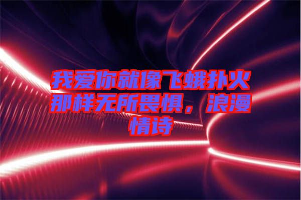 我愛你就像飛蛾撲火那樣無所畏懼，浪漫情詩