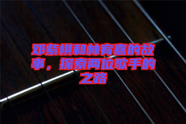 鄧紫棋和林宥嘉的故事，探索兩位歌手的之路