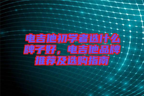 電吉他初學(xué)者選什么牌子好，電吉他品牌推薦及選購(gòu)指南