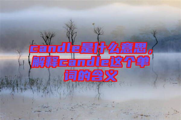 candle是什么意思，解釋candle這個(gè)單詞的含義