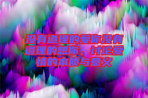 沒有道理的愛你沒有道理的想你，討論愛情的本質(zhì)與意義