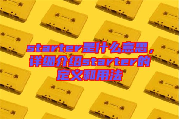 starter是什么意思，詳細(xì)介紹starter的定義和用法