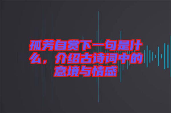 孤芳自賞下一句是什么，介紹古詩詞中的意境與情感