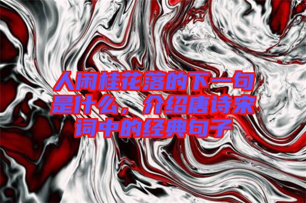 人閑桂花落的下一句是什么，介紹唐詩宋詞中的經(jīng)典句子