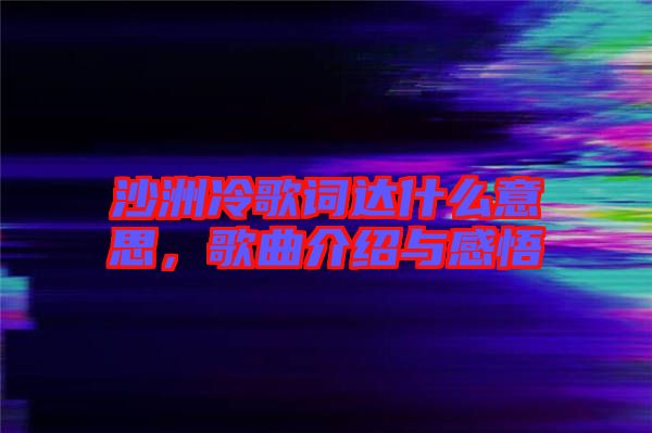 沙洲冷歌詞達(dá)什么意思，歌曲介紹與感悟