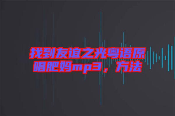 找到友誼之光粵語原唱肥媽mp3，方法