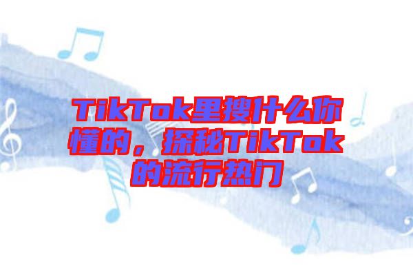 TikTok里搜什么你懂的，探秘TikTok的流行熱門