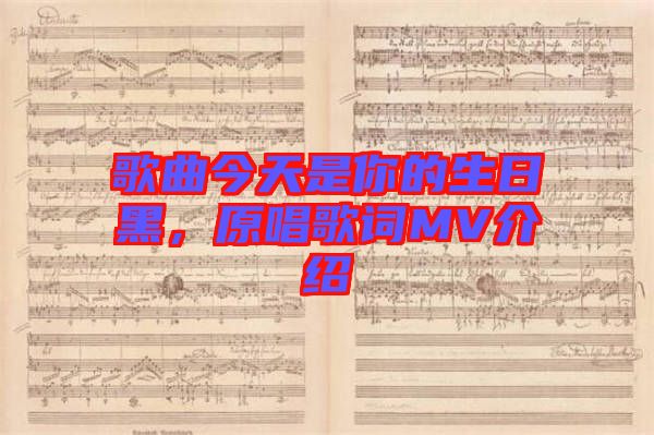 歌曲今天是你的生日黑，原唱歌詞MV介紹