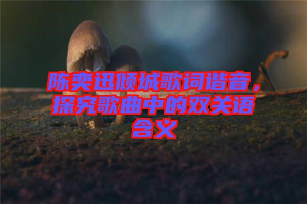 陳奕迅傾城歌詞諧音，探究歌曲中的雙關(guān)語含義