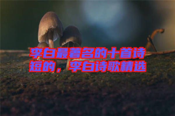 李白最著名的十首詩短的，李白詩歌精選