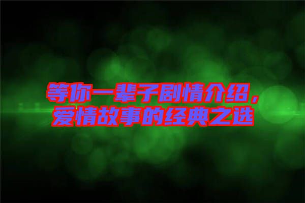 等你一輩子劇情介紹，愛(ài)情故事的經(jīng)典之選