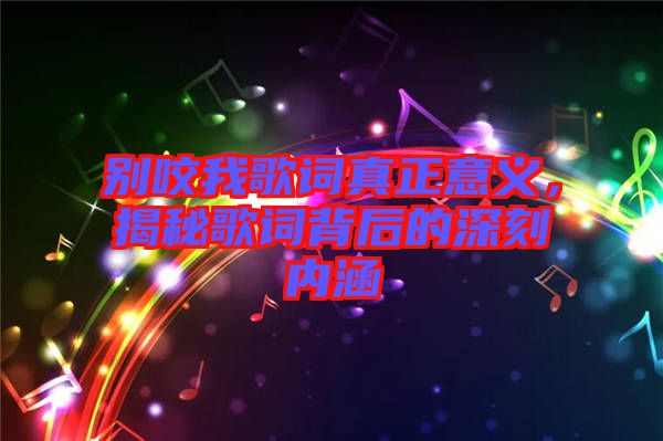 別咬我歌詞真正意義，揭秘歌詞背后的深刻內(nèi)涵