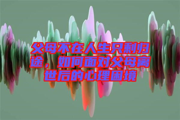 父母不在人生只剩歸途，如何面對父母離世后的心理困境