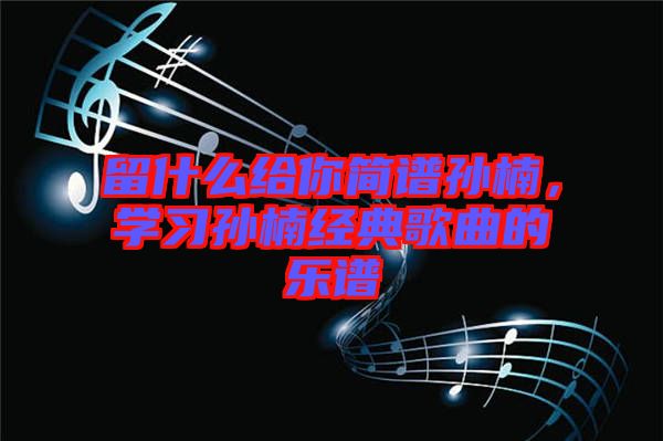 留什么給你簡譜孫楠，學(xué)習(xí)孫楠經(jīng)典歌曲的樂譜