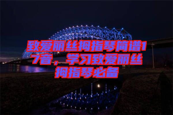 致愛麗絲拇指琴簡(jiǎn)譜17音，學(xué)習(xí)致愛麗絲拇指琴必備