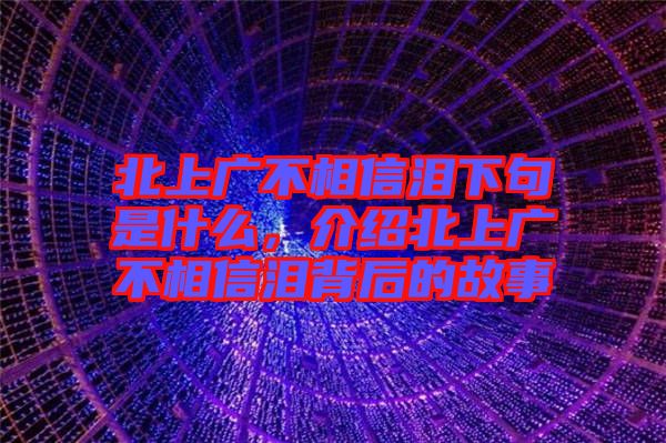 北上廣不相信淚下句是什么，介紹北上廣不相信淚背后的故事