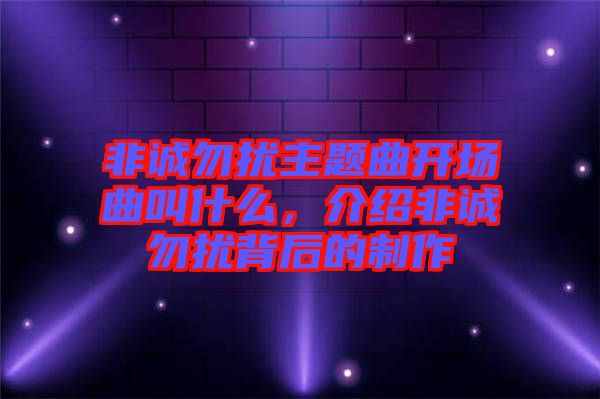 非誠勿擾主題曲開場曲叫什么，介紹非誠勿擾背后的制作