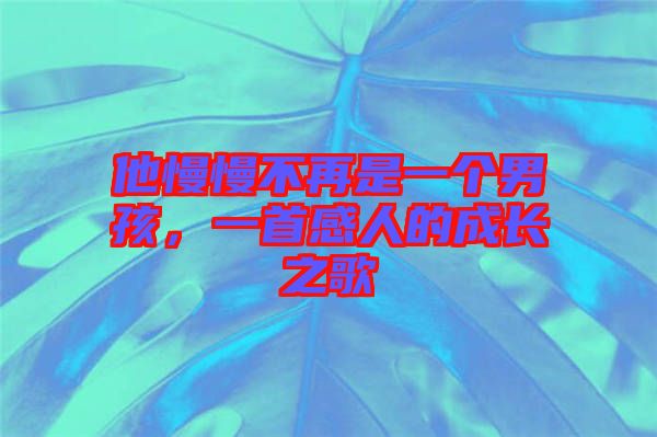 他慢慢不再是一個(gè)男孩，一首感人的成長(zhǎng)之歌