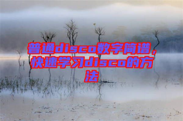 普通disco數(shù)字簡(jiǎn)譜，快速學(xué)習(xí)disco的方法