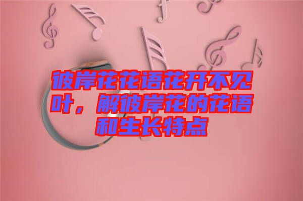 彼岸花花語(yǔ)花開不見葉，解彼岸花的花語(yǔ)和生長(zhǎng)特點(diǎn)