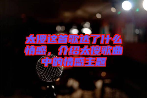 太傻這首歌達了什么情感，介紹太傻歌曲中的情感主題