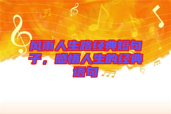 風(fēng)雨人生路經(jīng)典短句子，感悟人生的經(jīng)典語句