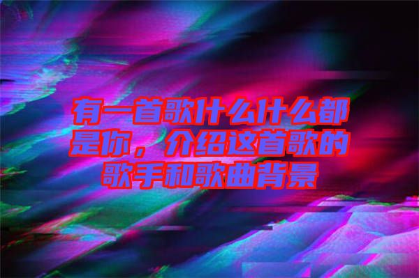 有一首歌什么什么都是你，介紹這首歌的歌手和歌曲背景