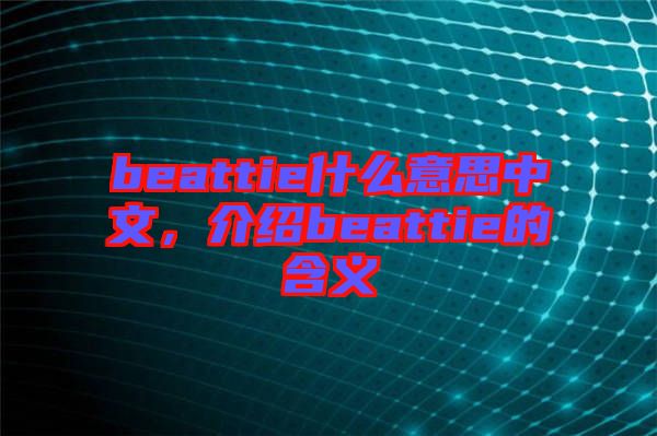 beattie什么意思中文，介紹beattie的含義