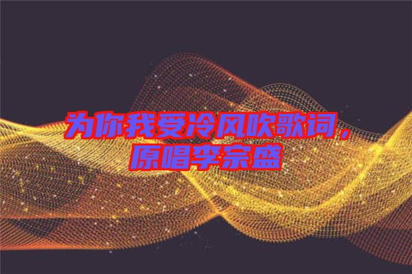 為你我受冷風(fēng)吹歌詞，原唱李宗盛