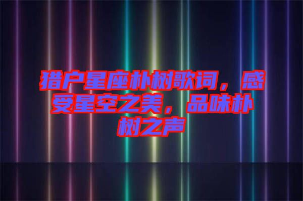 獵戶星座樸樹歌詞，感受星空之美，品味樸樹之聲