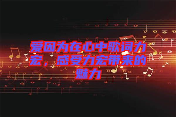 愛因?yàn)樵谛闹懈柙~力宏，感受力宏帶來的魅力