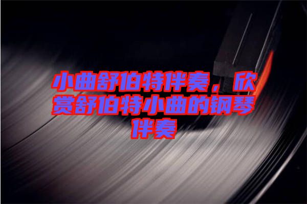 小曲舒伯特伴奏，欣賞舒伯特小曲的鋼琴伴奏