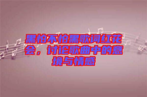 黑怕不怕黑歌詞紅花會，討論歌曲中的意境與情感