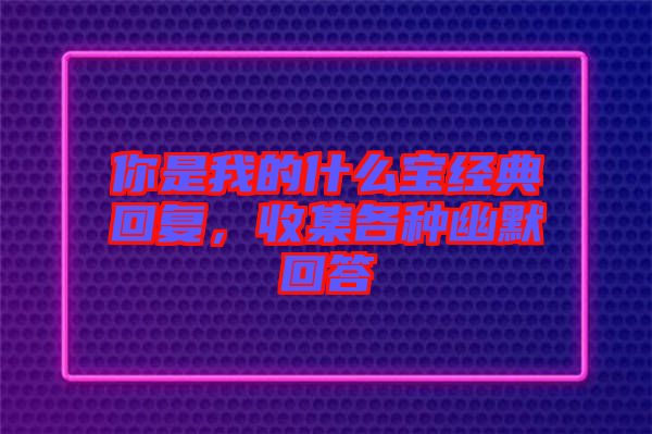 你是我的什么寶經(jīng)典回復(fù)，收集各種幽默回答