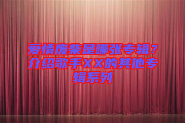 愛情廢柴是哪張專輯？介紹歌手XX的其他專輯系列