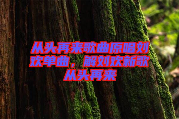 從頭再來(lái)歌曲原唱?jiǎng)g單曲，解劉歡新歌從頭再來(lái)