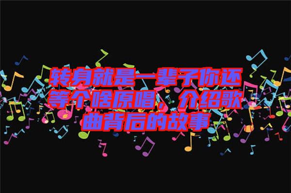 轉(zhuǎn)身就是一輩子你還等個(gè)啥原唱，介紹歌曲背后的故事