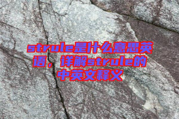 strule是什么意思英語(yǔ)，詳解strule的中英文釋義